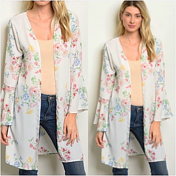 Lovely Boho Vibes Floral Cardigan Wrap M - Picture 2 of 5